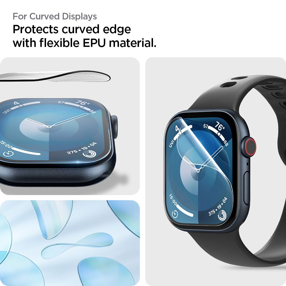 KALJENO STEKLO SPIGEN ELITE SHIELD "EZ FIT" 2-PACK APPLE WATCH 10 (46 MM) PROZORNO