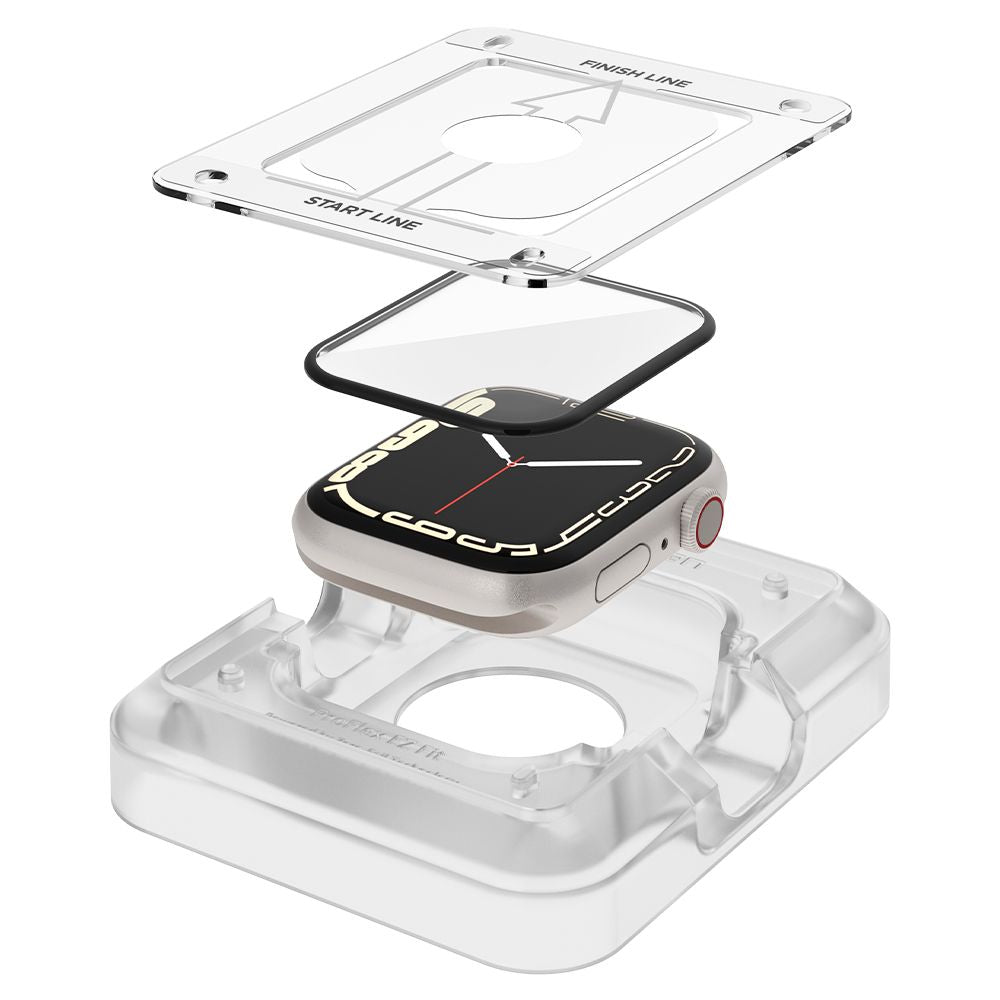 2X TRDNO STEKLO ZA APPLE WATCH 41 MM SPIGEN PROFLEX "EZ FIT" 2-PACK PROZORNO