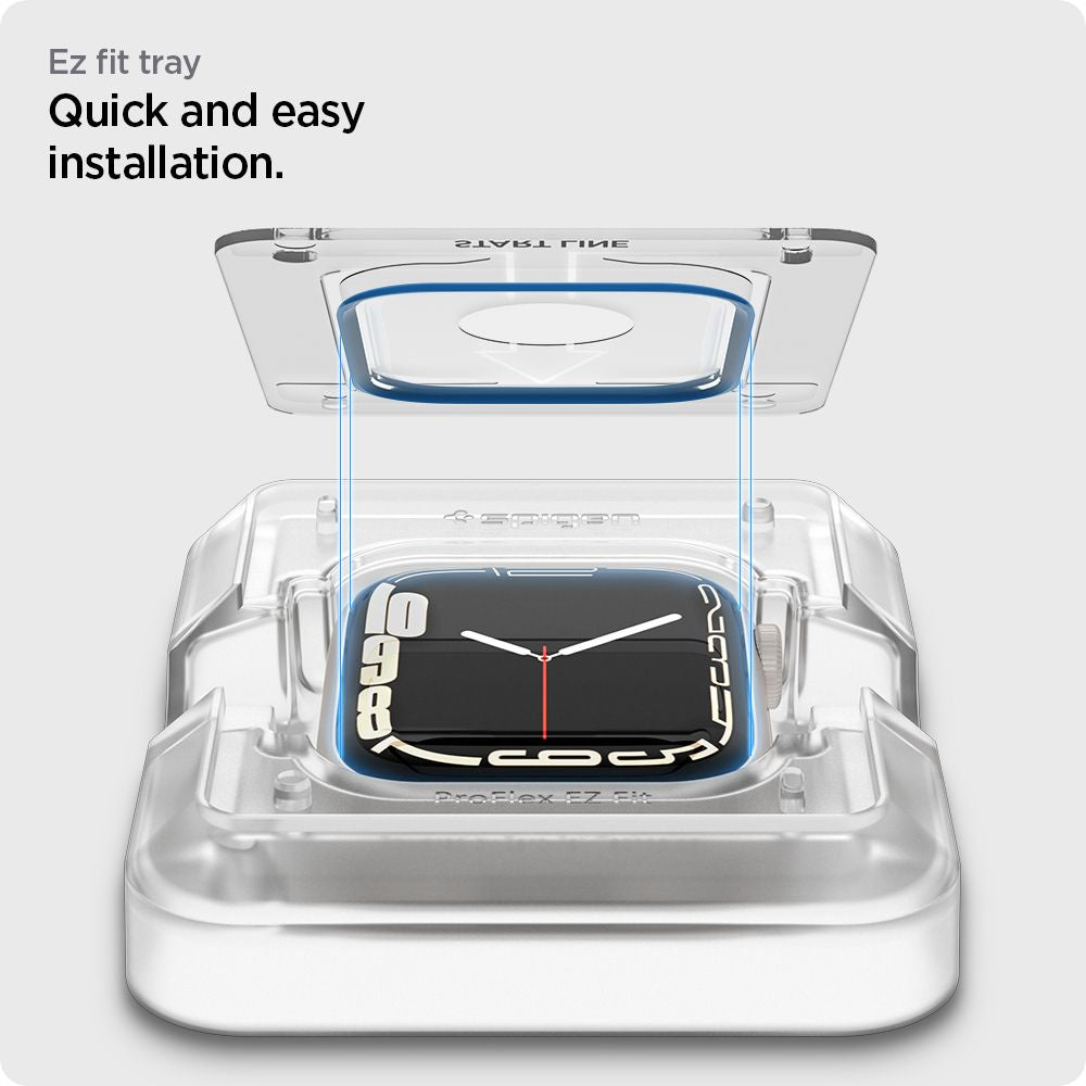 2X TRDO STEKLO ZA APPLE WATCH 45 MM SPIGEN PROFLEX "EZ FIT" 2-PACK PROZOREN