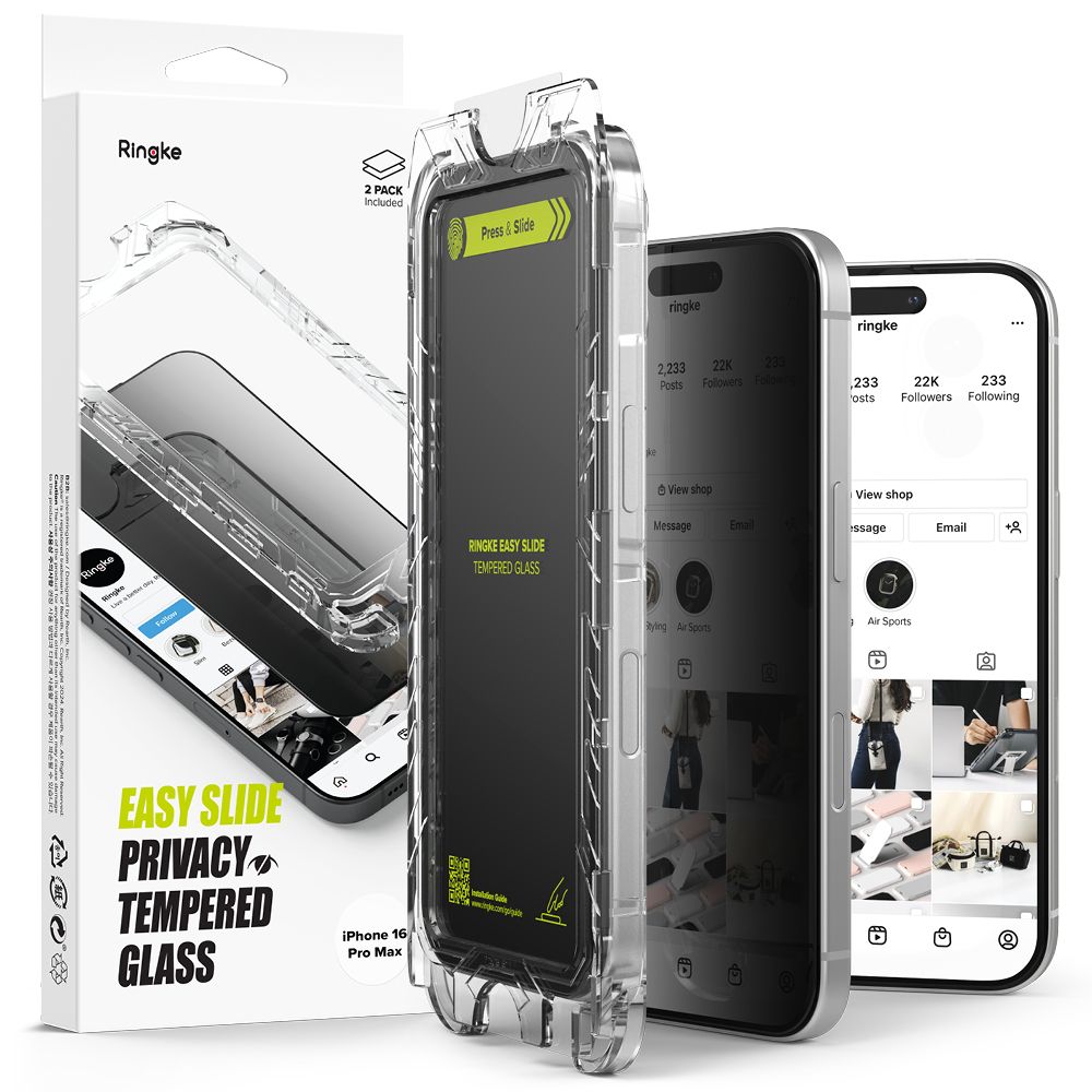 TRDNO STEKLO RINGKE EASY SLIDE 2-PACK IPHONE 16 PRO MAX ZASEBNO