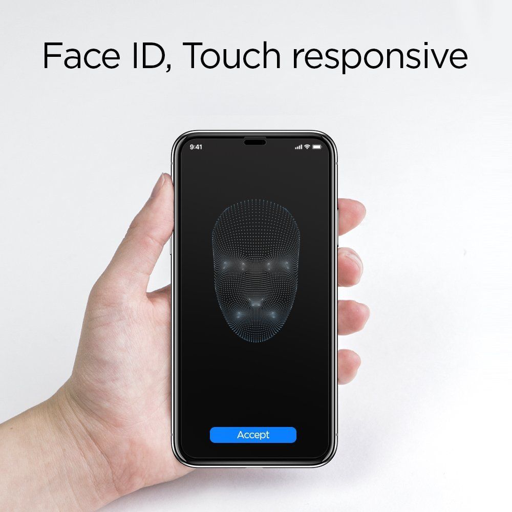 TRDNO STEKLO SPIGEN GLASS FC IPHONE X/XS ČRNA