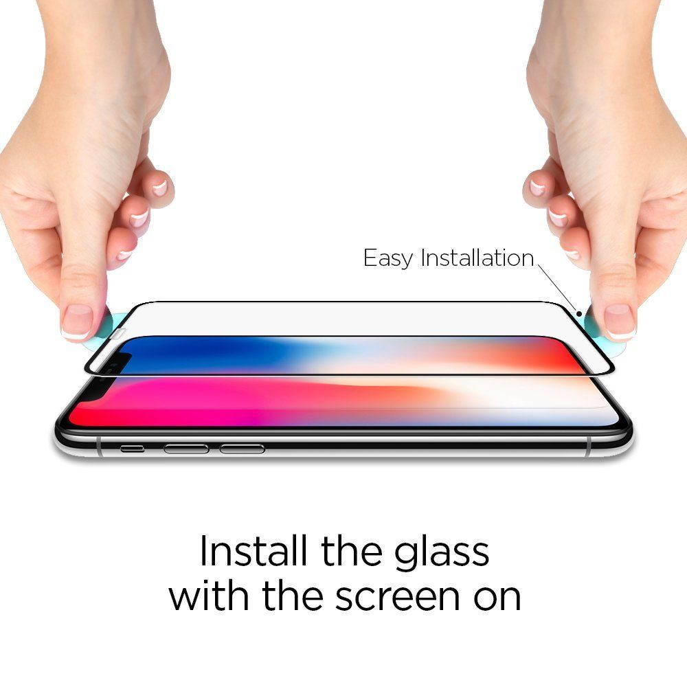 TRDNO STEKLO SPIGEN GLASS FC IPHONE X/XS ČRNA