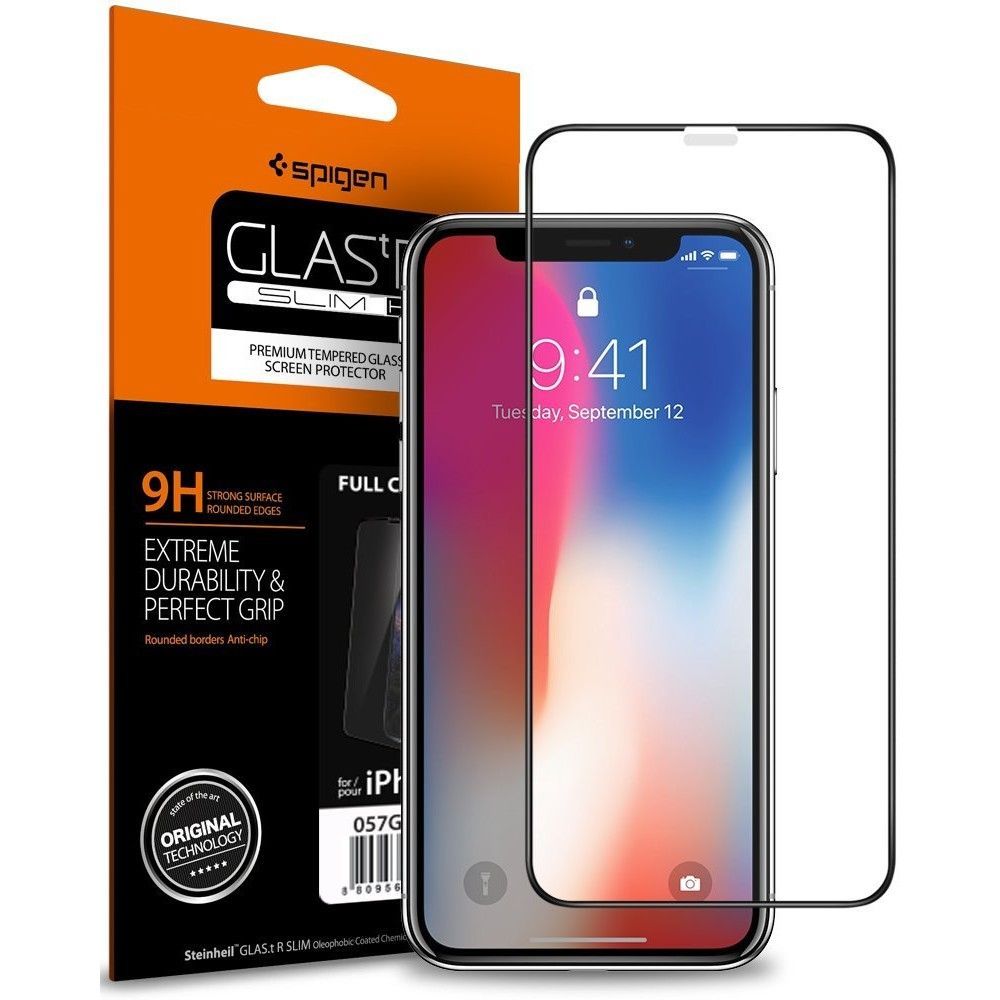 TRDNO STEKLO SPIGEN GLASS FC IPHONE X/XS ČRNA