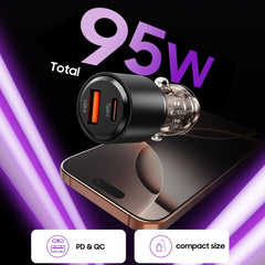 TECH-PROTECT CC03 2-PORT AVTO POLNILEC PD95W/QC3.0 ČRNA