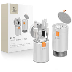TECH-PROTECT CS01 ČISTILNI SET 20V1 ZA TELEFON, SLUŠALKE, TABLICO IN PRENOSNI RAČUNALNIK BELO