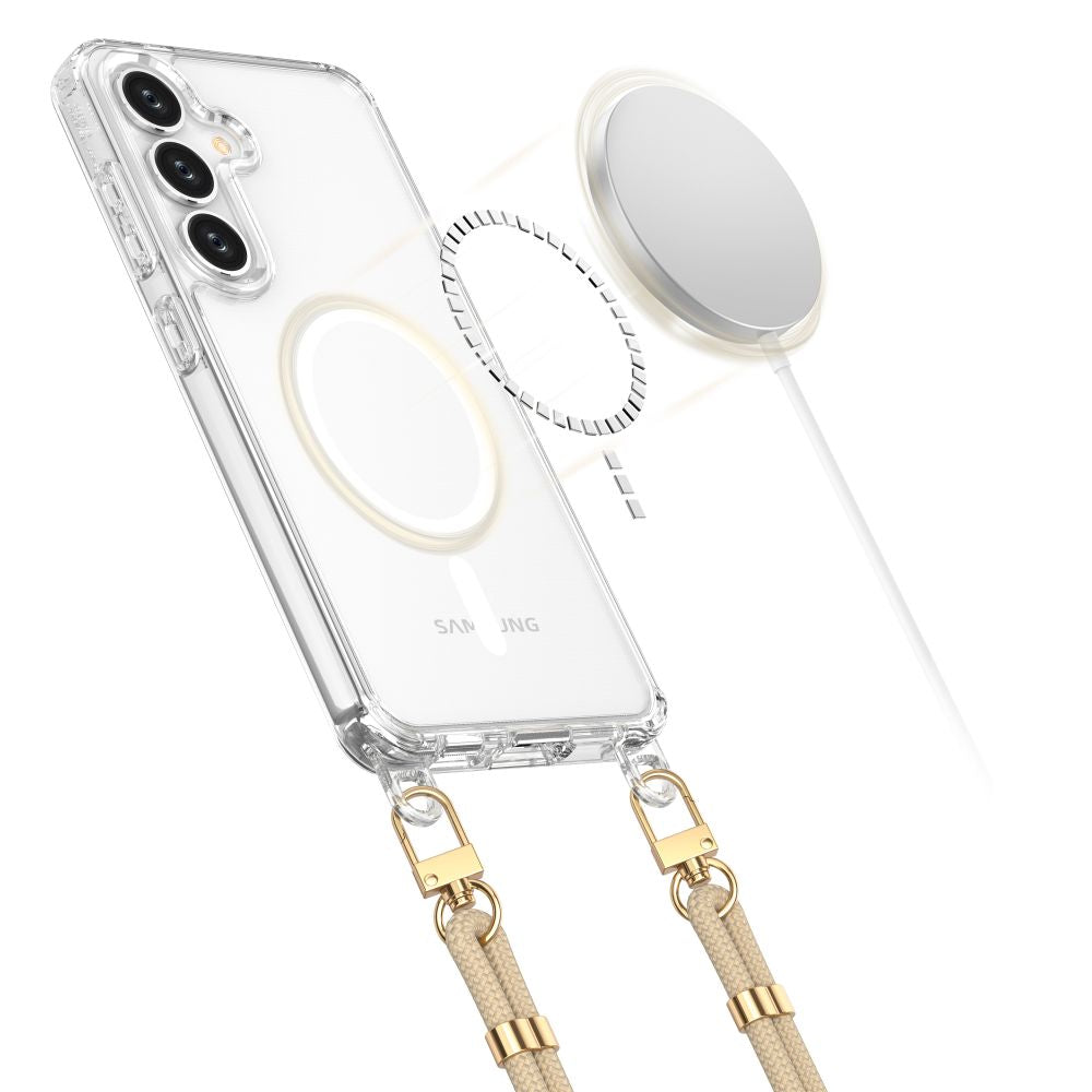 OVITEK TECH-PROTECT FLEXAIR CHAIN MAGSAFE GALAXY S25 ČRN IN TAUPÉ