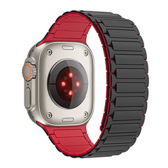 TRAK DOOP ICONBAND MAGNETNI APPLE WATCH 4 / 5 / 6 / 7 / 8 / 9 / SE / ULTRA 1 / 2 (42 / 44 / 45 / 49 MM) ČRNA/RDEČA