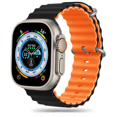 REMENIČEK DOOP ICONBAND PRO APPLE WATCH 6 / 7 / 8 / 9 / 10 / SE / ULTRA 1 / 2 (44 / 45 / 46 / 49 MM) ČRNA/ORANŽNA