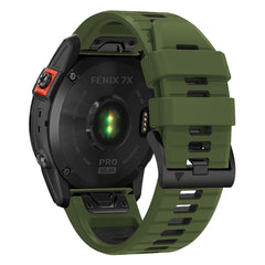 SILIKONSKI PAŠEK ZA GARMIN 26MM FENIX 3 / 5X / 3HR / 5X PLUS / 6X / 6X PRO / 7X ENDURO EXPLORER PRO VOJAK ZELENA / ČRNA