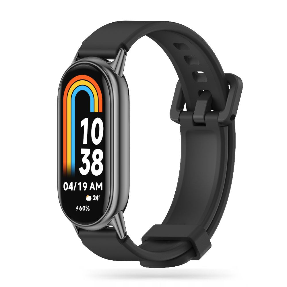 SILIKONSKI PAŠEK ZA XIAOMI MI BAND 8 / 9 / NFC HEYBAND ICON PRO ČRNA