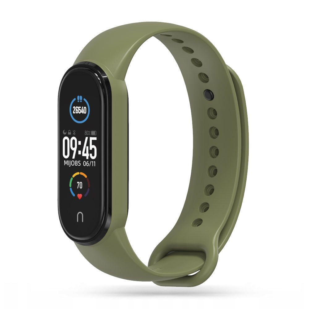 SILIKONSKI PAŠEK ZA XIAOMI MI BAND 5 / 6 / 6 NFC / 7 HEYBAND ICON VOJAŠKA ZELENA