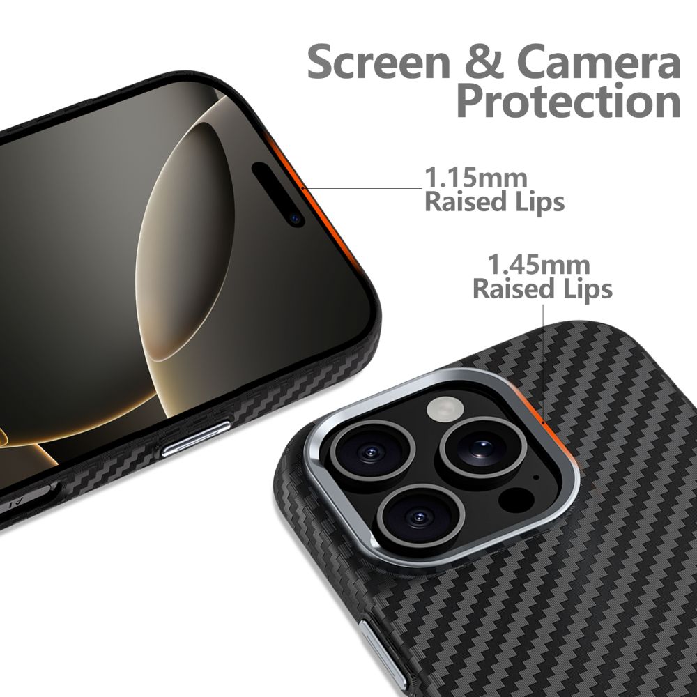TECH-PROTECT ION CARBON MAGSAFE IPHONE 16E ČRNA/SREBRNA