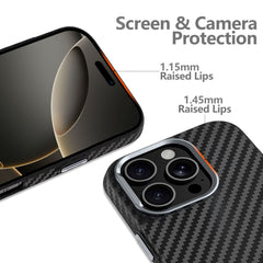 TECH-PROTECT ION CARBON MAGSAFE IPHONE 16E ČRNA/SREBRNA