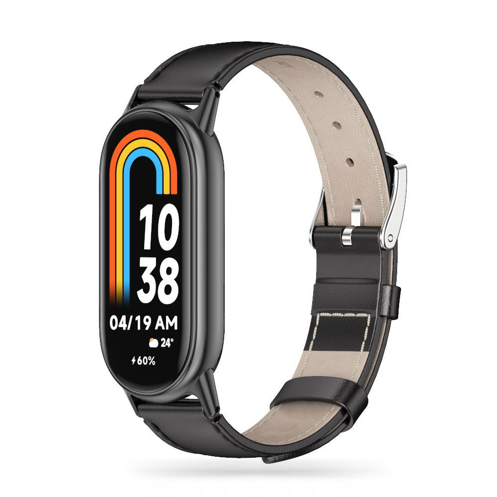 Usnjen trak za XIAOMI MI BAND 8 / 9 / NFC HEYBAND LEATHERFIT ČRN.