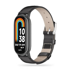 Usnjen trak za XIAOMI MI BAND 8 / 9 / NFC HEYBAND LEATHERFIT ČRN.