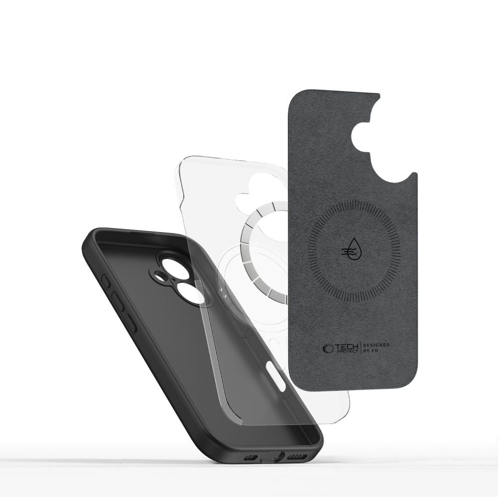 OVITEK TECH-PROTECT LIQUID SILICONE MAGSAFE IPHONE 16E ČRNA