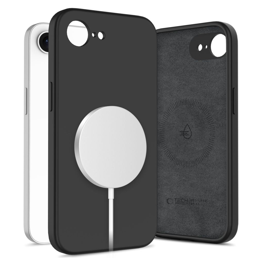 OVITEK TECH-PROTECT LIQUID SILICONE MAGSAFE IPHONE 16E ČRNA