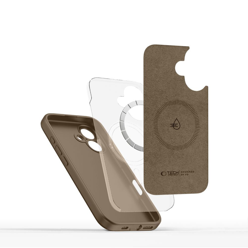 OVITEK TECH-PROTECT LIQUID SILICONE MAGSAFE IPHONE 16E ČOKOLADNO RJAVA
