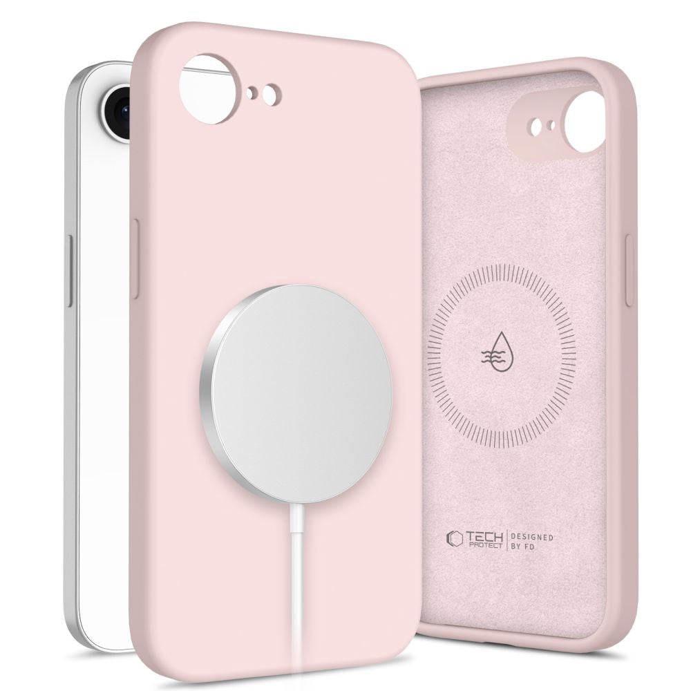 OVITEK TECH-PROTECT LIQUID SILICONE MAGSAFE IPHONE 16E ROZA PERLA