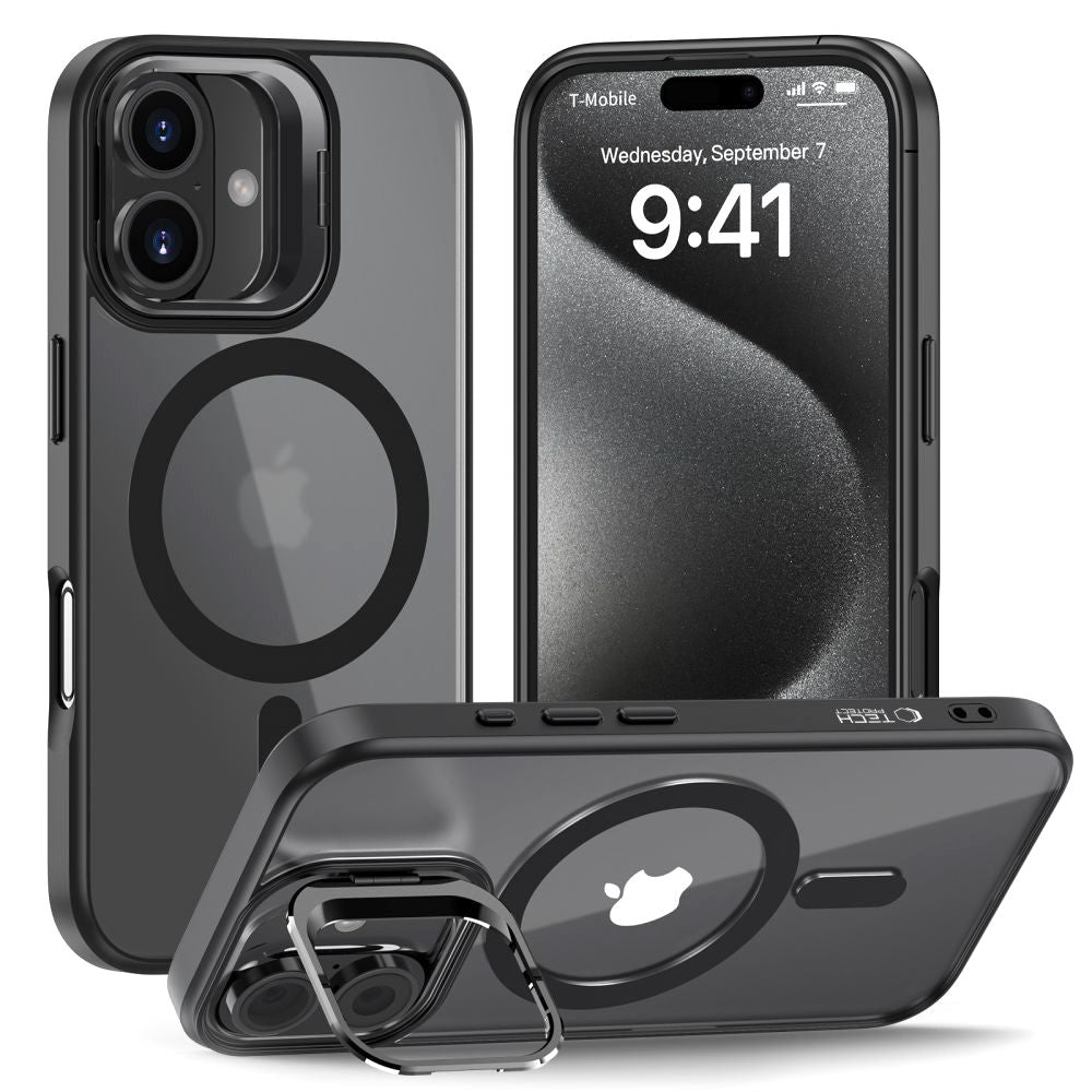 OVITEK TECH-PROTECT MAGSTAND MAGSAFE IPHONE 16 MAT MAT ČRNA
