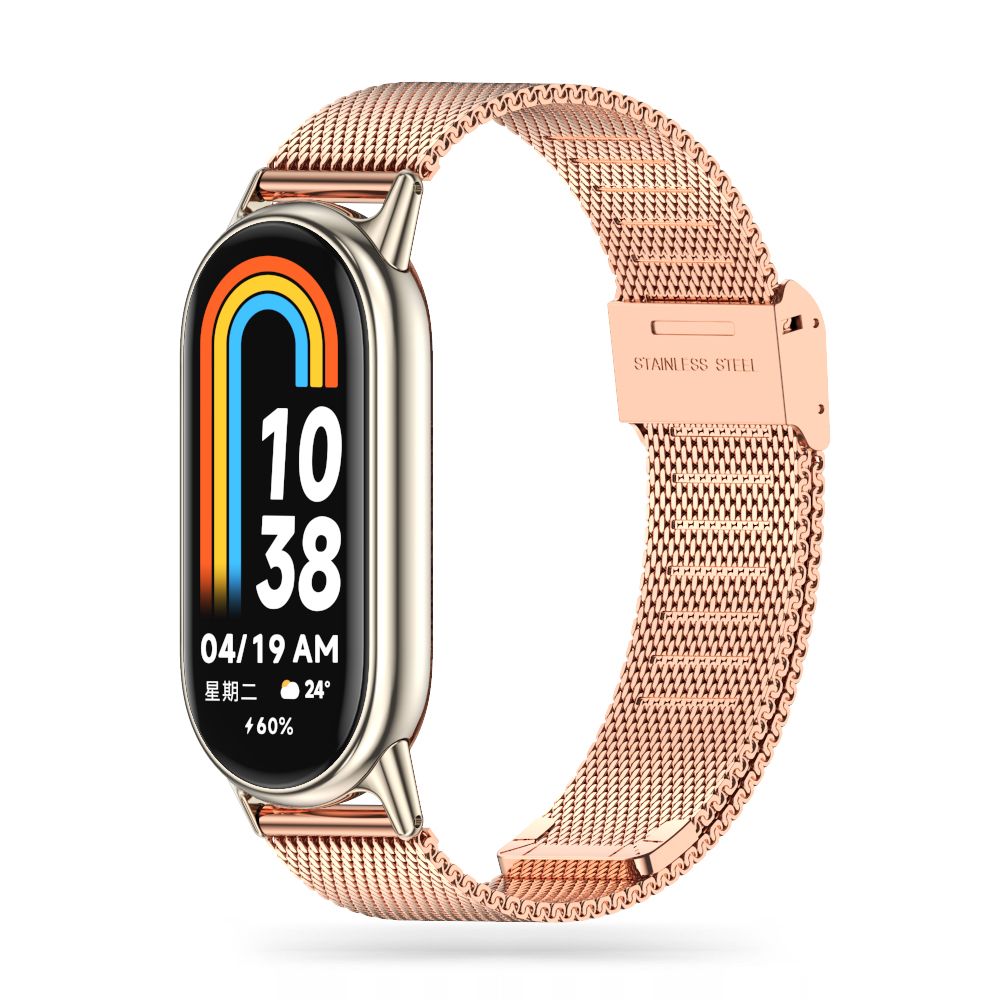 REMENIČEK ZA XIAOMI MI BAND 8 / 9 / NFC DOOP MILANESE LOOP ROŽNATO ZLATO