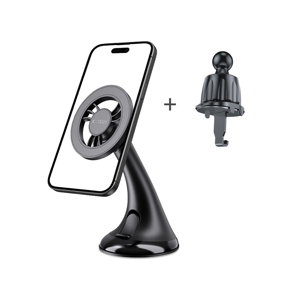 DRŽALO ZA TELEFON V AVTU TECH-PROTECT N56 MAGNETIC MAGSAFE DASHBOARD UNRG & VENT CAR MOUNT ČRNA