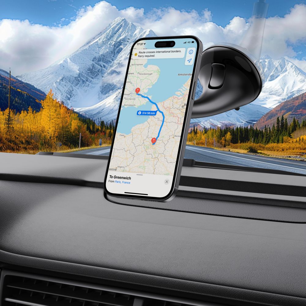DRŽALO ZA TELEFON V AVTU TECH-PROTECT N56 MAGNETIC MAGSAFE DASHBOARD UNRG & VENT CAR MOUNT ČRNA