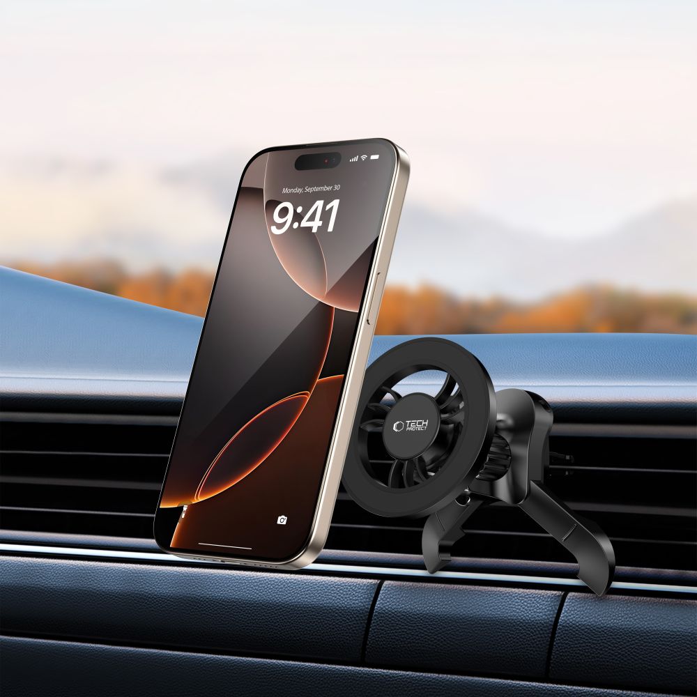 DRŽALO ZA TELEFON V AVTU TECH-PROTECT N56 MAGNETIC MAGSAFE STABILNO DRŽALO ZA VENTILATOR ČRNA