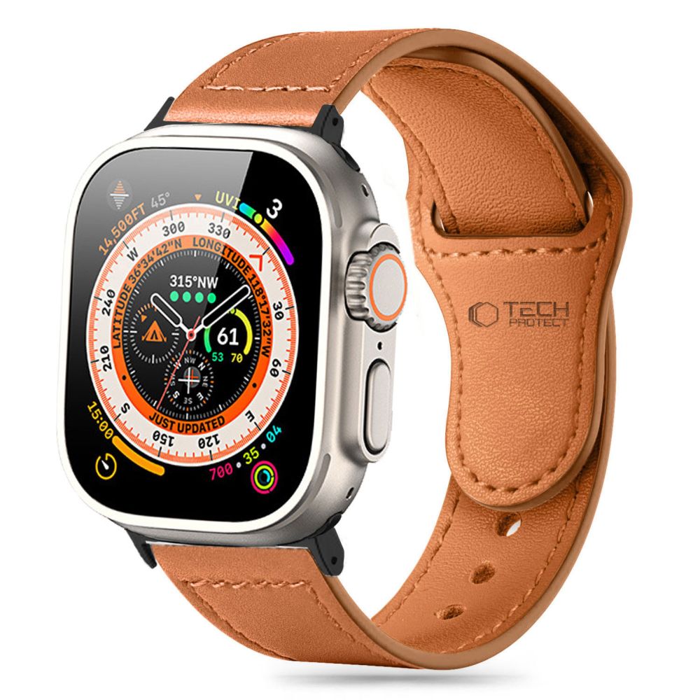REMENIČEK DOOP NATURALFIT APPLE WATCH 6 / 7 / 8 / 9 / 10 / SE / ULTRA 1 / 2 (44 / 45 / 46 / 49 MM) RJAVA