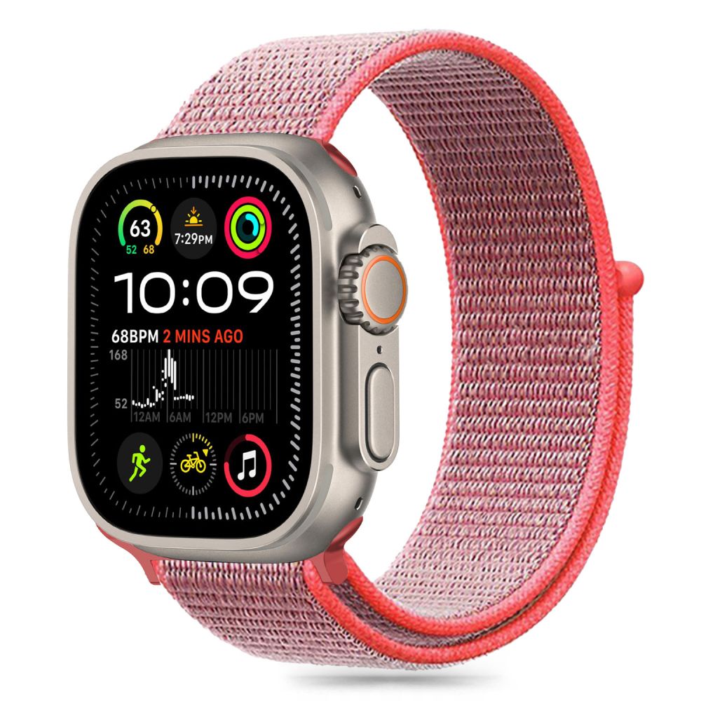 TECH-PROTECT NYLON APPLE WATCH 6 / 7 / 8 / 9 / 10 / SE (40 / 41 / 42 MM) ROŽNATO RDEČA