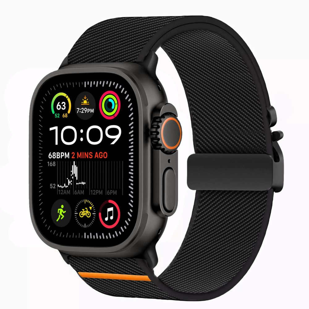TECH-PROTECT NYLON ZAPENJANJE APPLE WATCH 6 / 7 / 8 / 9 / 10 / SE / ULTRA 1 / 2 (44 / 45 / 46 / 49 MM) ČRNA