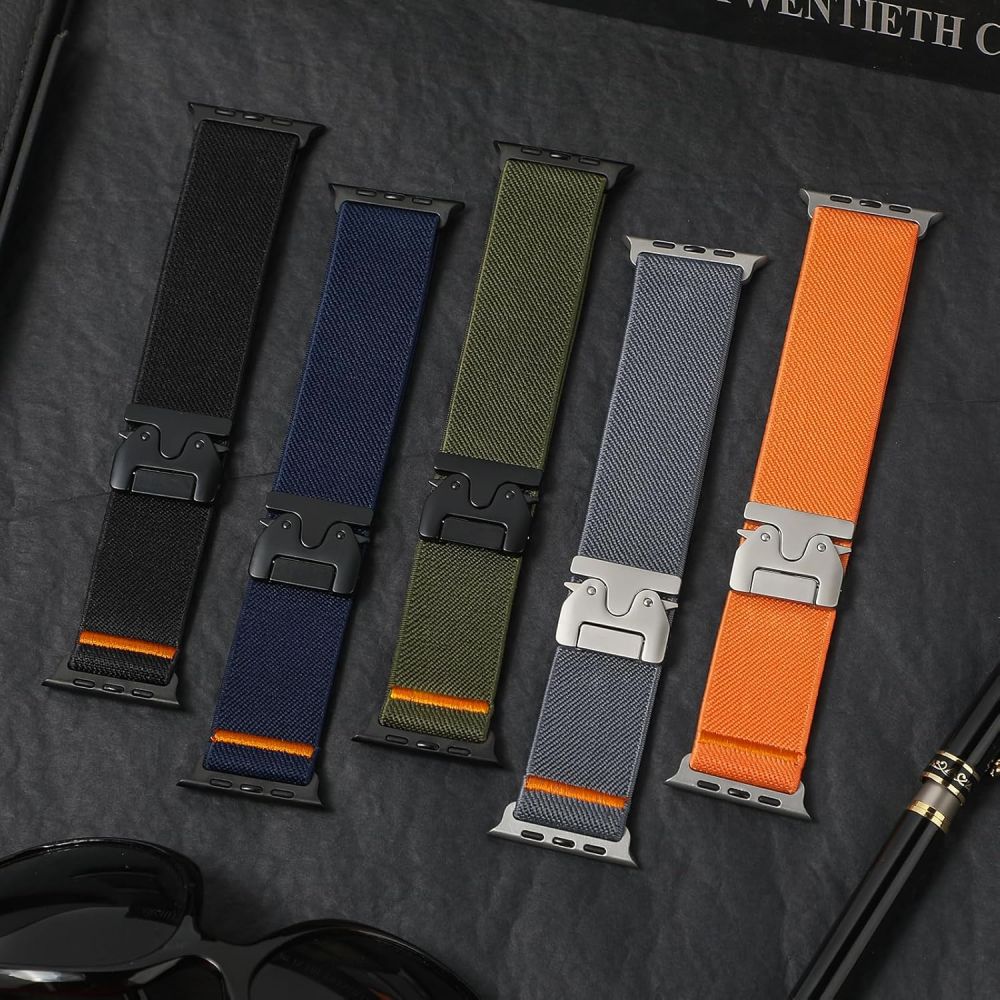 TECH-PROTECT NYLON ZAPENJANJE APPLE WATCH 6 / 7 / 8 / 9 / 10 / SE / ULTRA 1 / 2 (44 / 45 / 46 / 49 MM) ČRNA