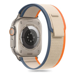 REMENIČEK TECH-PROTECT NYLON STRIPE APPLE WATCH 6 / 7 / 8 / 9 / 10 / SE / ULTRA 1 / 2 (44 / 45 / 46 / 49 MM) KREMNA/ORANŽNA