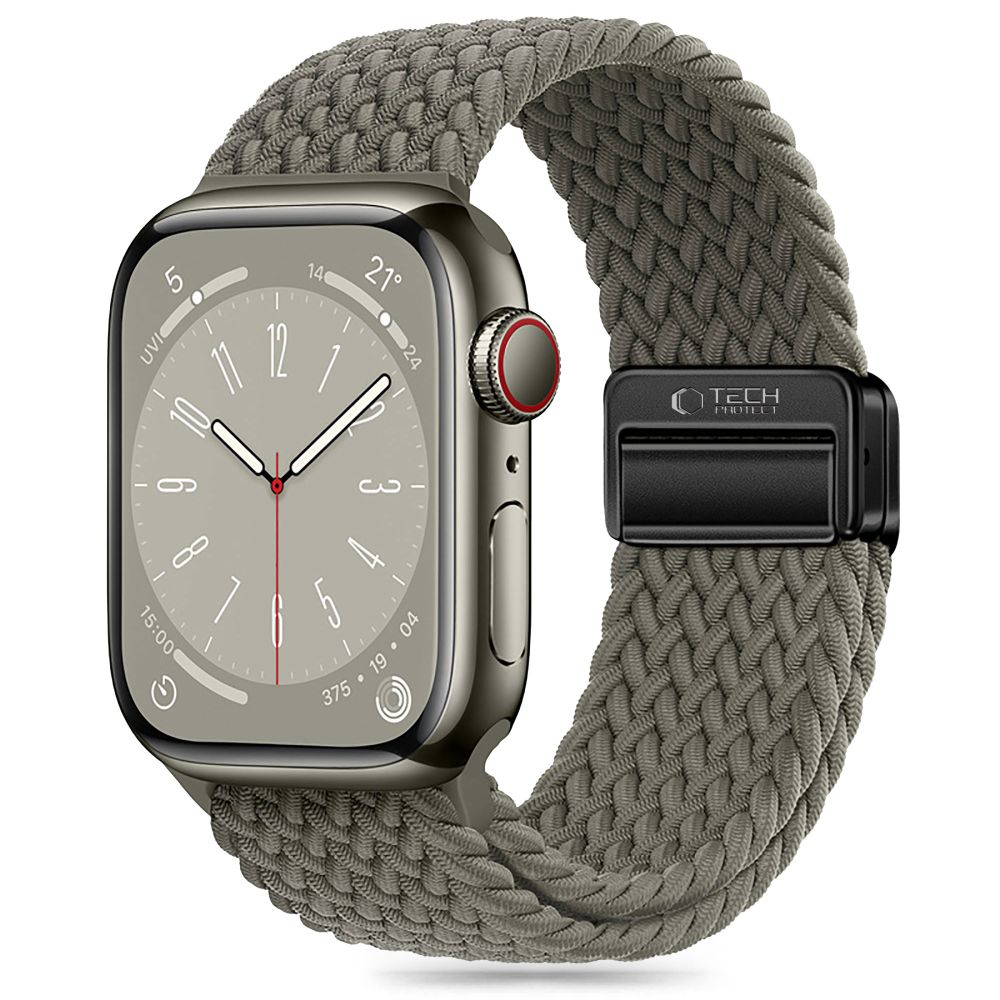 REMENIČEK DOOP NYLONMAG APPLE WATCH 6 / 7 / 8 / 9 / 10 / SE / ULTRA 1 / 2 (44 / 45 / 46 / 49 MM) OLIVNO SIVA