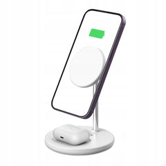 BESŽIČNI POLNILEC 2V1 TECH-PROTECT QI15W-A21 MAGNETNI MAGSAFE BEŽIČNI POLNILEC BELA