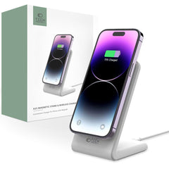 BESŽIČNI POLNILEC TECH-PROTECT QI15W-A23 MAGNETNI MAGSAFE BREŽIČNI POLNILEC BELE BARVE