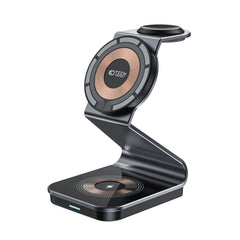 BESŽIČNI POLNILEC 3V1 QI15W-A29 MAGNETSKI MAGSAFE BREŽIČNI POLNILEC ČRNA