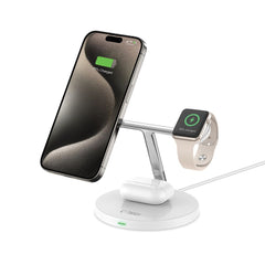 TECH-PROTECT QI15W-A35 3V1 MAGNETSKI MAGSAFE BREZŽIČNI POLNILEC BELE BARVE
