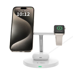 TECH-PROTECT QI15W-A35 3V1 MAGNETSKI MAGSAFE BREZŽIČNI POLNILEC BELE BARVE
