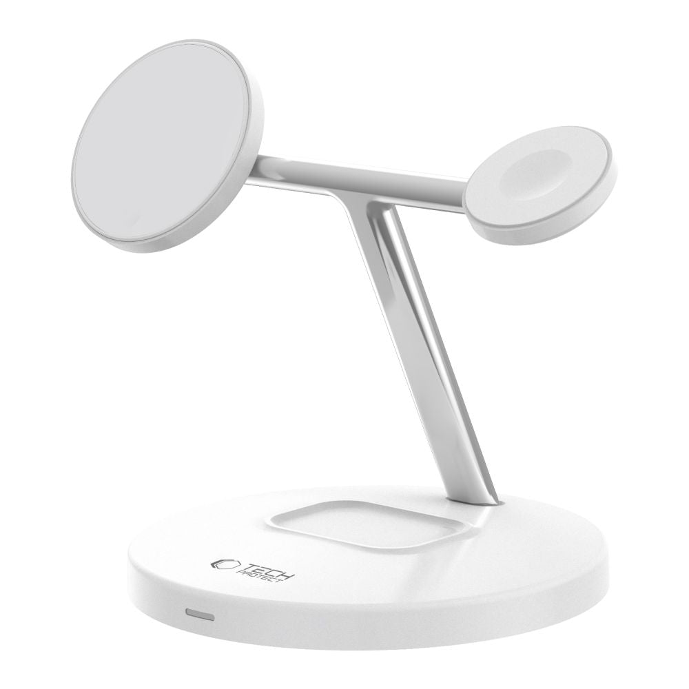 TECH-PROTECT QI15W-A35 3V1 MAGNETSKI MAGSAFE BREZŽIČNI POLNILEC BELE BARVE