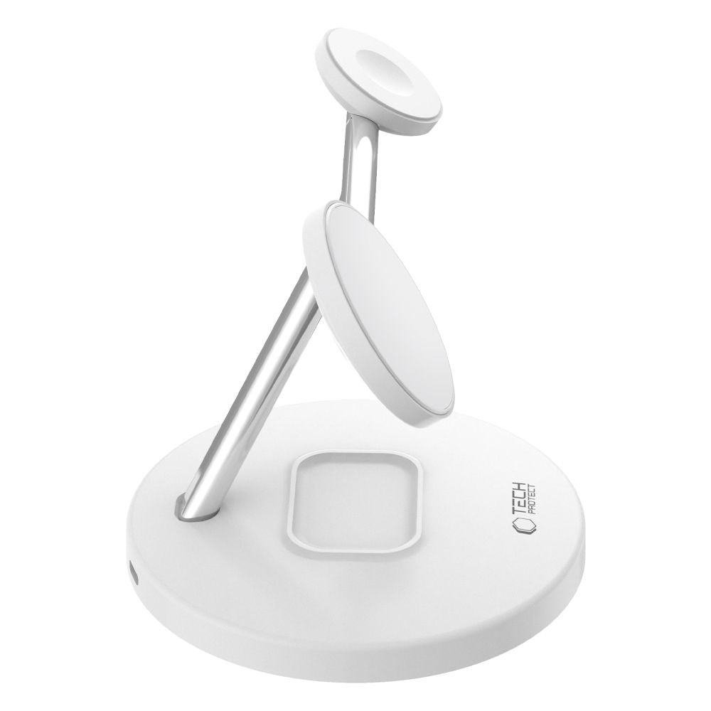 TECH-PROTECT QI15W-A35 3V1 MAGNETSKI MAGSAFE BREZŽIČNI POLNILEC BELE BARVE