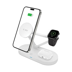 NABOJNI POSTAJ TECH-PROTECT QI15W-A41 3IN1 MAGNETSKI MAGSAFE BREZŽIČNI POLNILEC BELO
