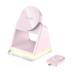 NABOJNI POSTAJA TECH-PROTECT QI15W-A43 3IN1 MAGNETNI MAGSAFE BREZŽIČNI POLNILEC BABY ROZA