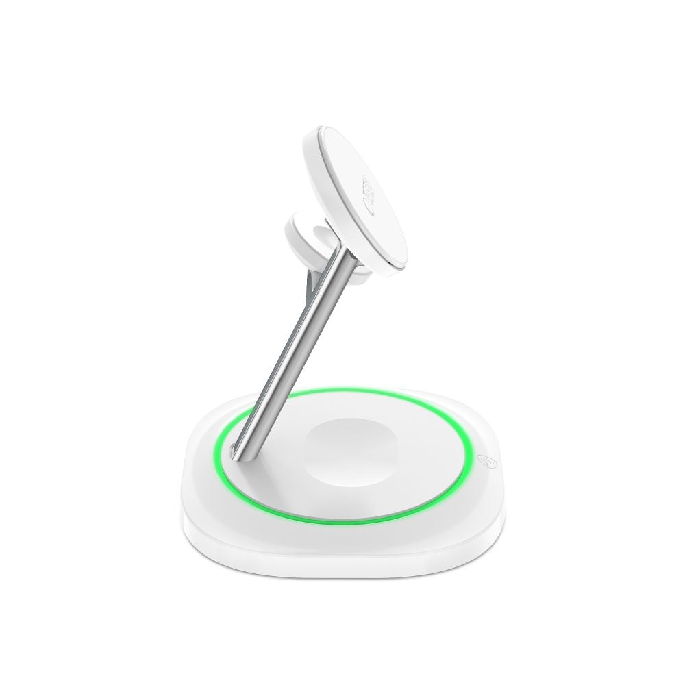 TECH-PROTECT QI15W-A46 3V1 MAGNETSKI MAGSAFE BREZŽIČNI POLNILEC BELE BARVE