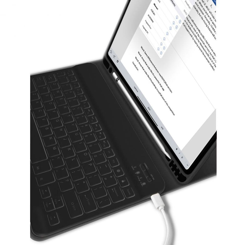OVITEK S KLAVIATURO ZA IPAD 10.9” 10 / 2022 / 11” 11 / 2025 TECH-PROTECT SC PEN ČRNA