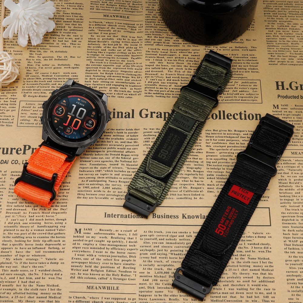 REMENIČEK TECH-PROTECT SCOUT PRO GARMIN FENIX 5 / 6 / 6 PRO / 7 / 8 (47 MM) / E VOJAŠKA ZELENA