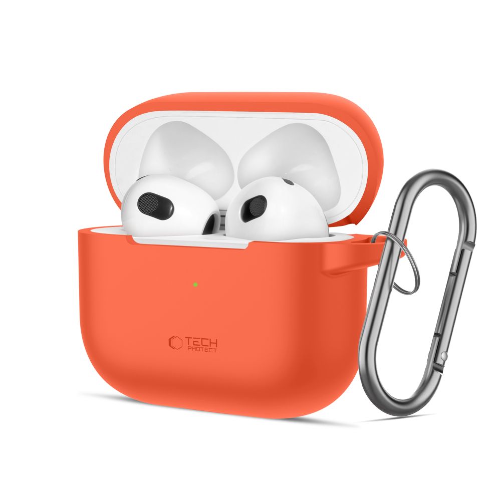 OVITEK TECH-PROTECT SILIKONSKA KLOPICA APPLE AIRPODS 3 NEON ORANŽNA