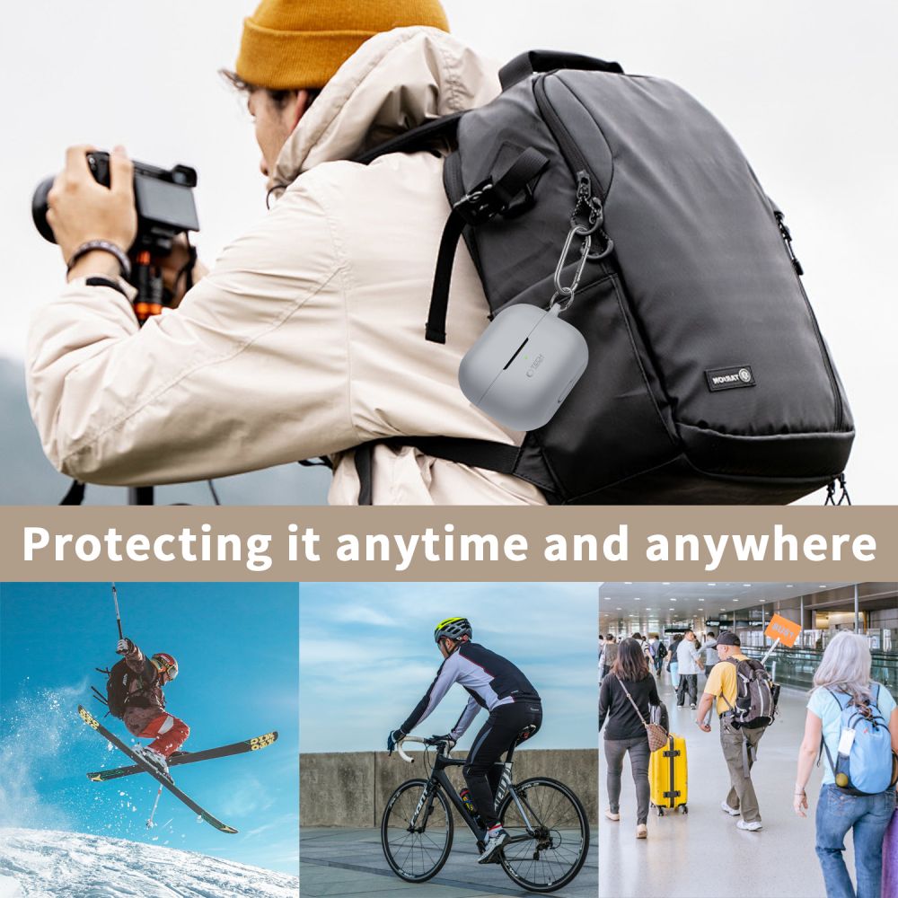 OVITEK ZA SAMSUNG GALAXY BUDS 3 / 3 PRO TECH-PROTECT SILIKONSKI KAVELJ ČRN