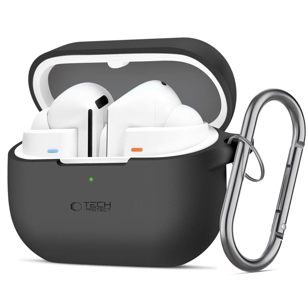 OVITEK ZA SAMSUNG GALAXY BUDS 3 / 3 PRO TECH-PROTECT SILIKONSKI KAVELJ ČRN