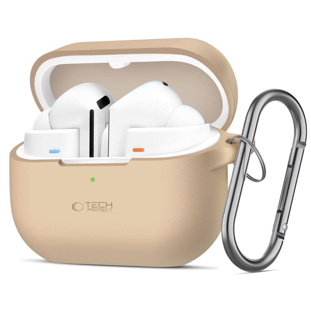 OVITEK ZA SAMSUNG GALAXY BUDS 3 / 3 PRO TECH-PROTECT SILIKONSKI KAVELJ CAFÉ LATTE